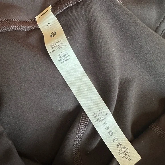 Lululemon Instill High Rise Tight Leggings 25” Black Granite Gray Tag Size 12 - Picture 4 of 6